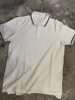 American Eagle Outfitters White Polo with Navy Trim